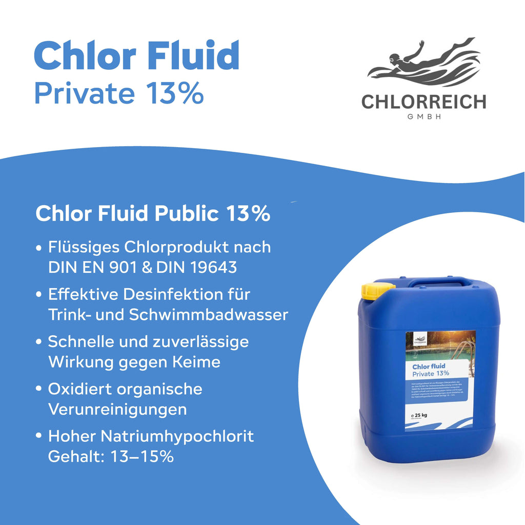 Chlor fluid Private 13% 25kg Kanister