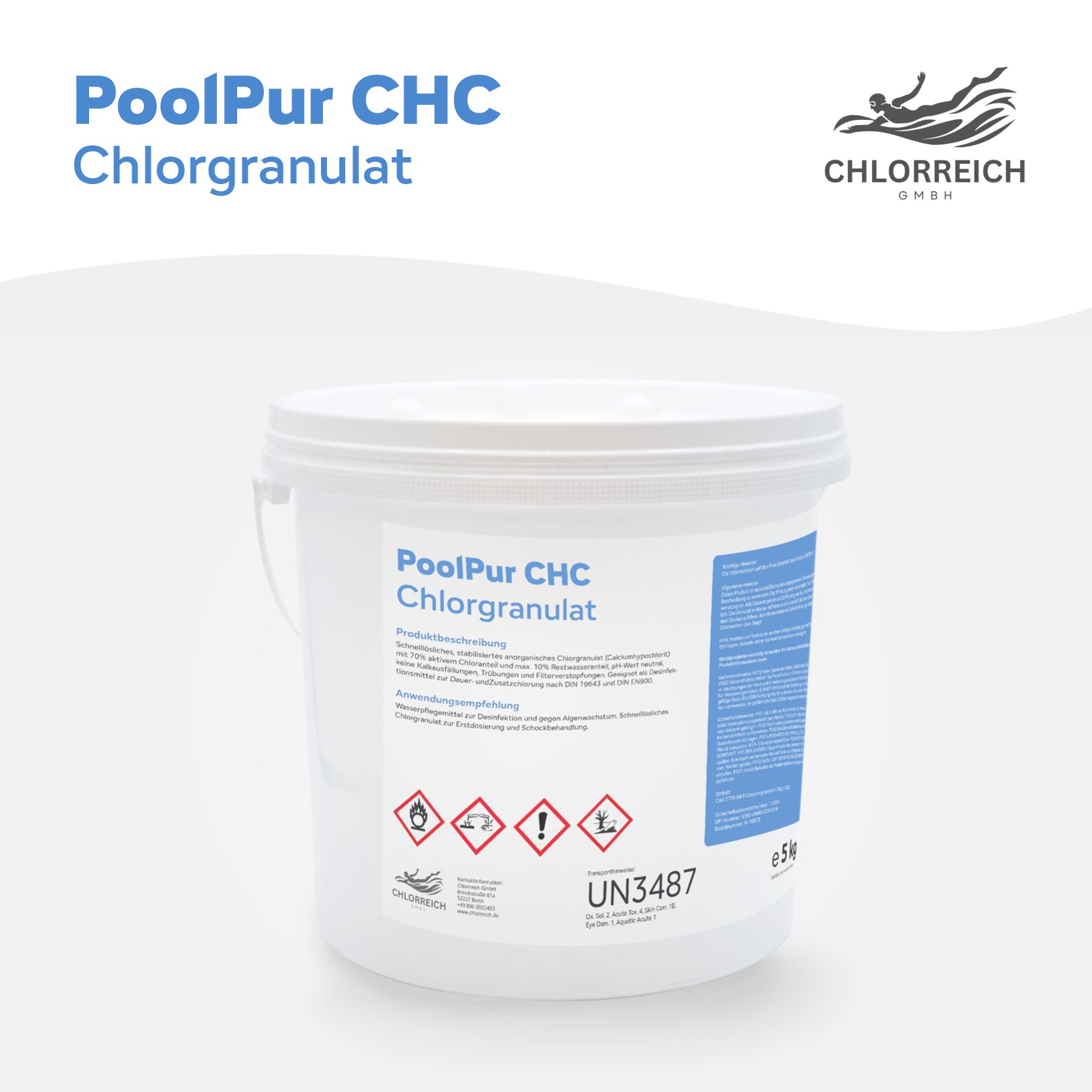 PoolPur CHC Chlorgranulat 5kg Eimer