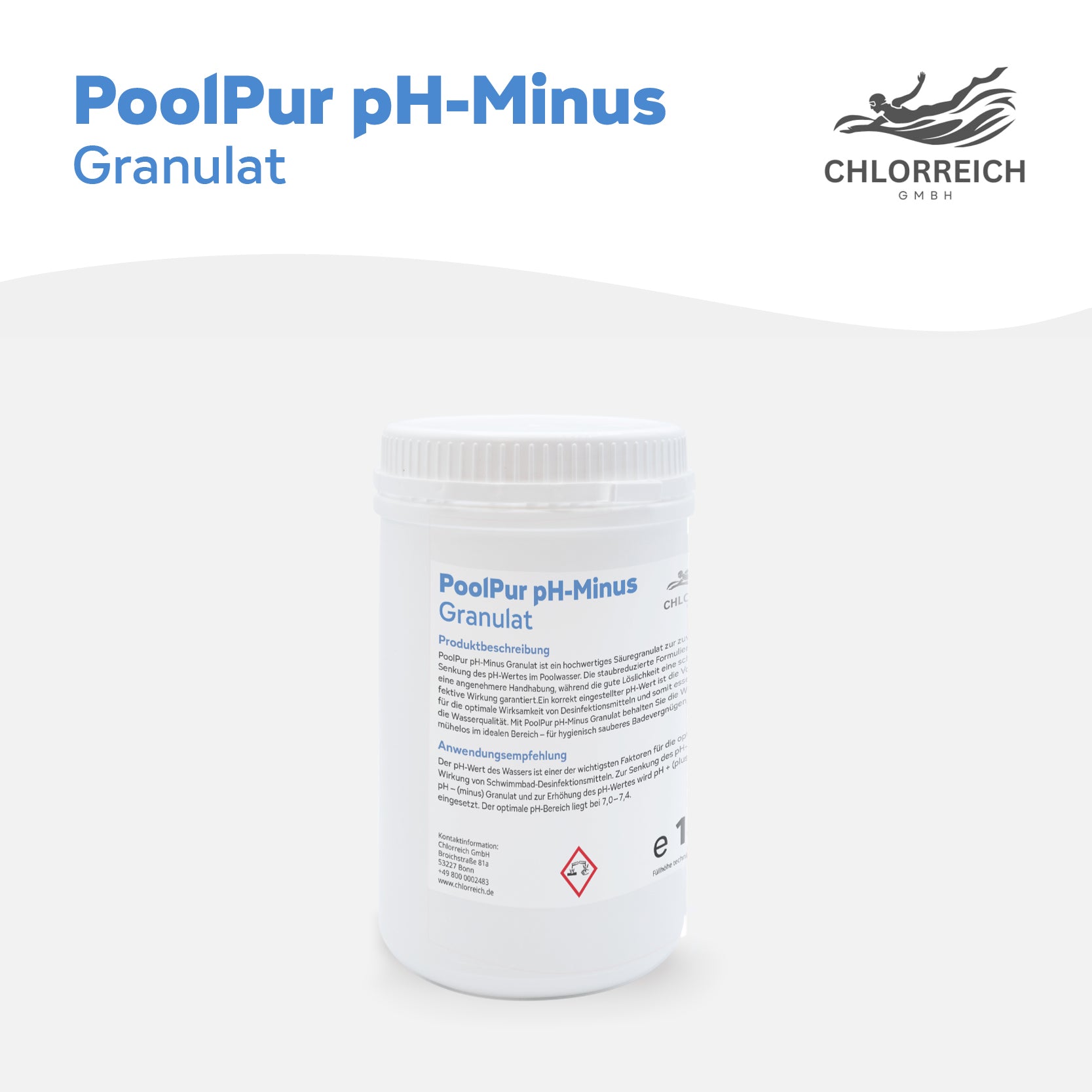 PoolPur pH-Minus Granulat 1kg Dose