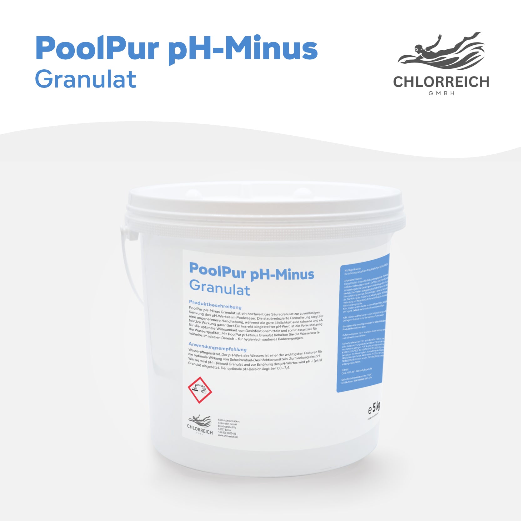 PoolPur pH-Minus Granulat 7,5kg Eimer