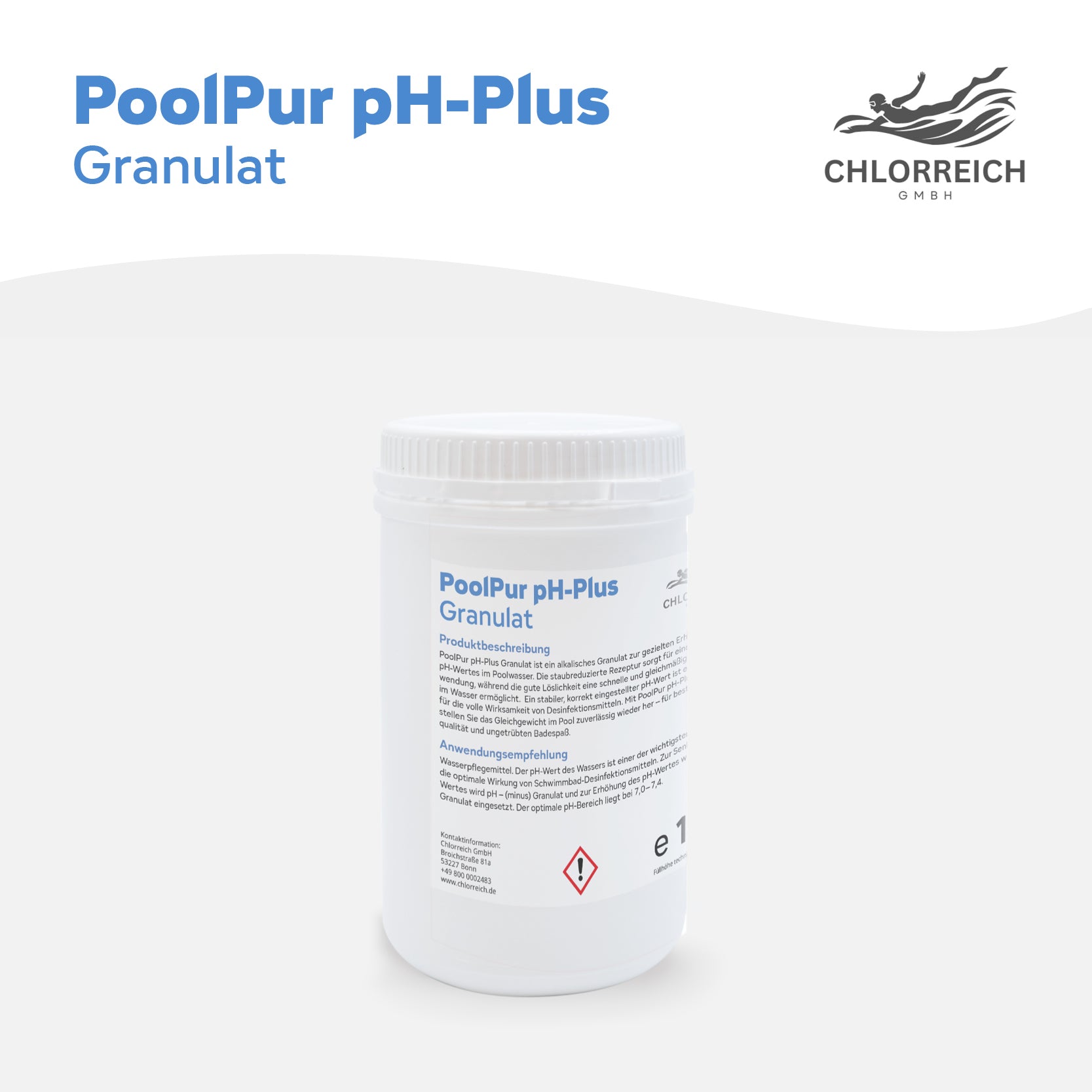 PoolPur pH-Plus Granulat 1kg Dose