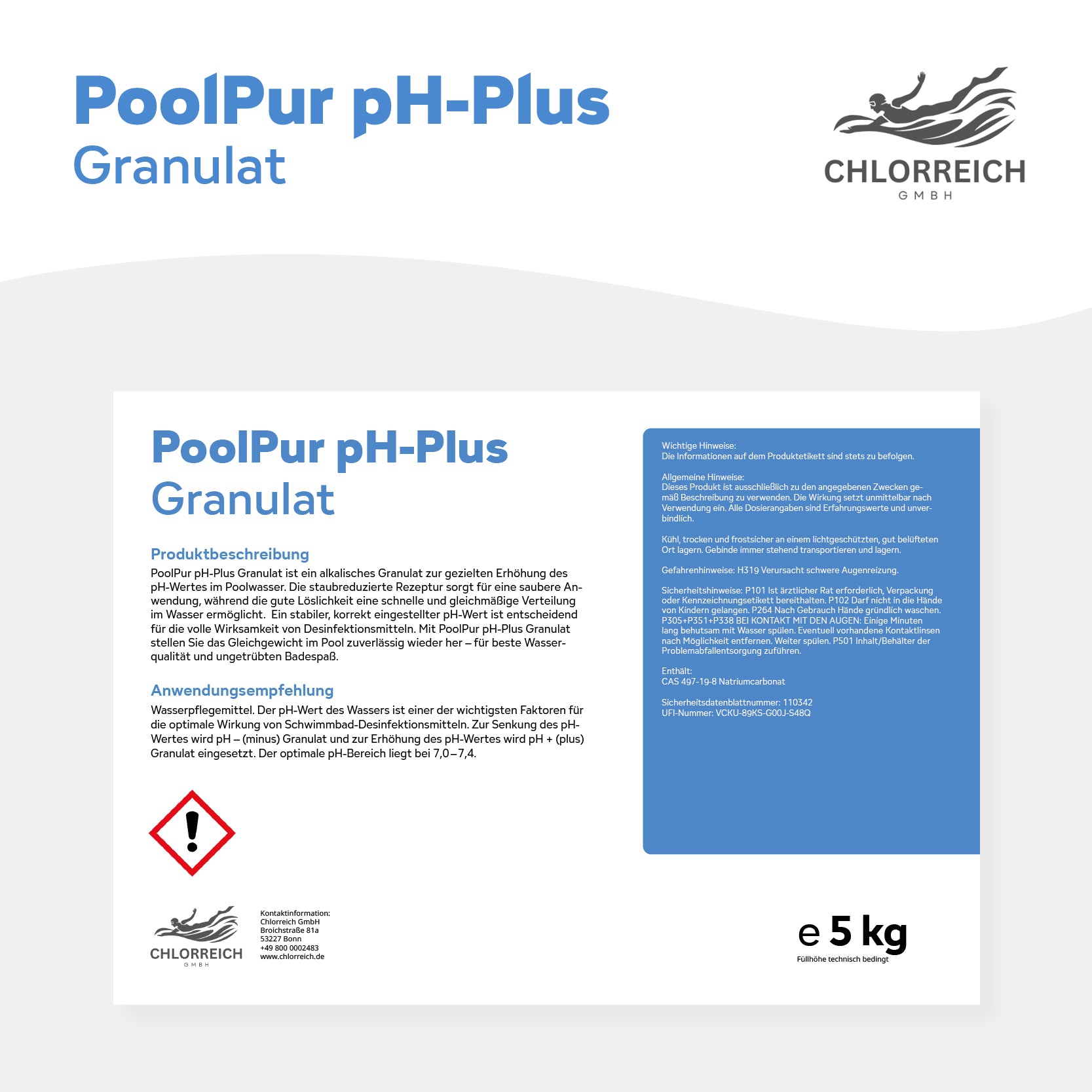 PoolPur pH-Plus Granulat 5kg Eimer