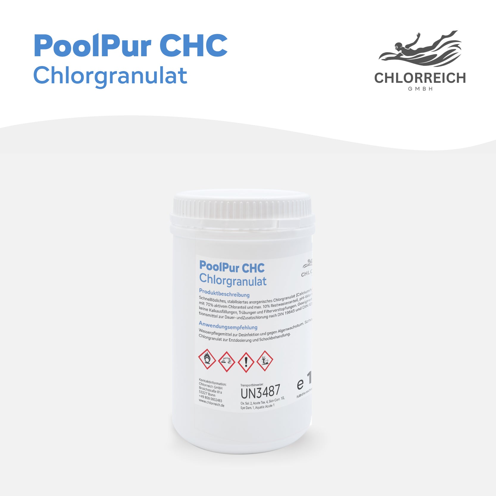PoolPur CHC Chlorgranulat 1kg Dose