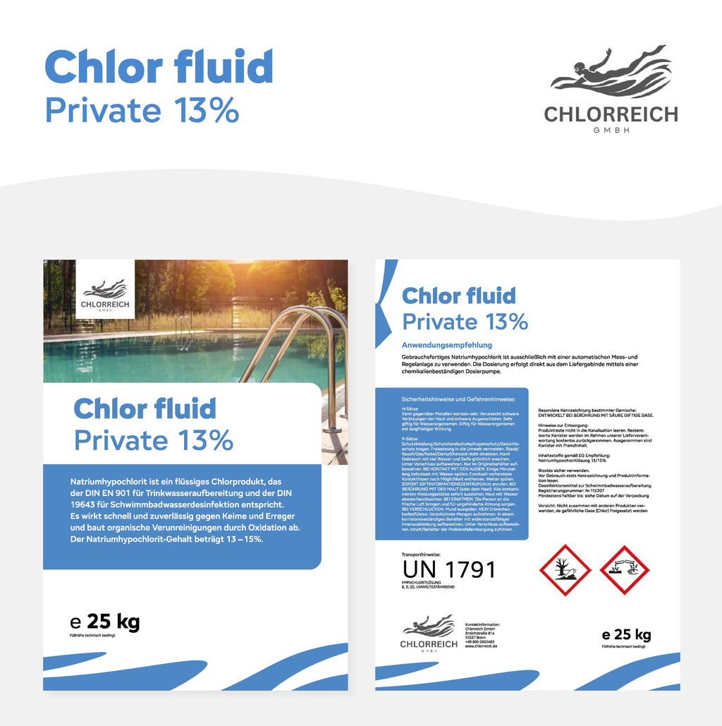 Chlor fluid Private 13% 25kg Kanister